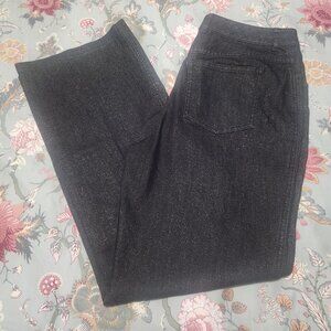 ST. John Collection Gold Sparkle Denim Pants Black/Gold Size 8